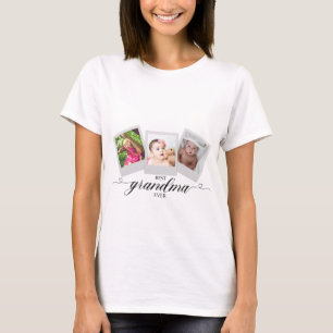 Best Grandma Ever Photo Collage Personalised Cute T-Shirt