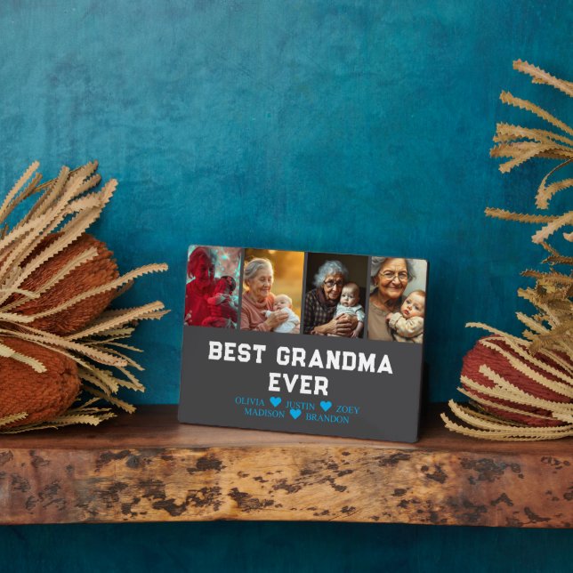 Best Grandma Ever Photo Collage Plaque (Side)