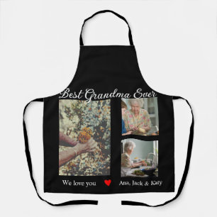 Best Grandma ever photo collage we love you name Apron