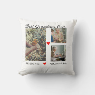 Best Grandma ever photo collage we love you name Cushion