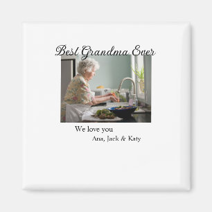 Best Grandma ever photo collage we love you name Magnet