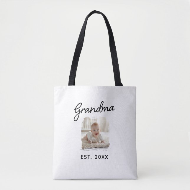 Best Grandma Ever Photo Est. Year  Tote Bag (Front)