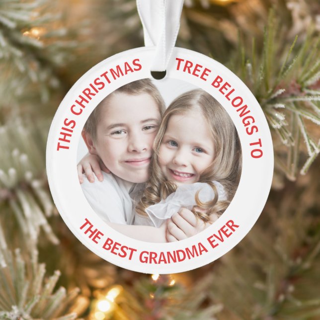 Best Grandma Ever Photo Ornament (Tree)