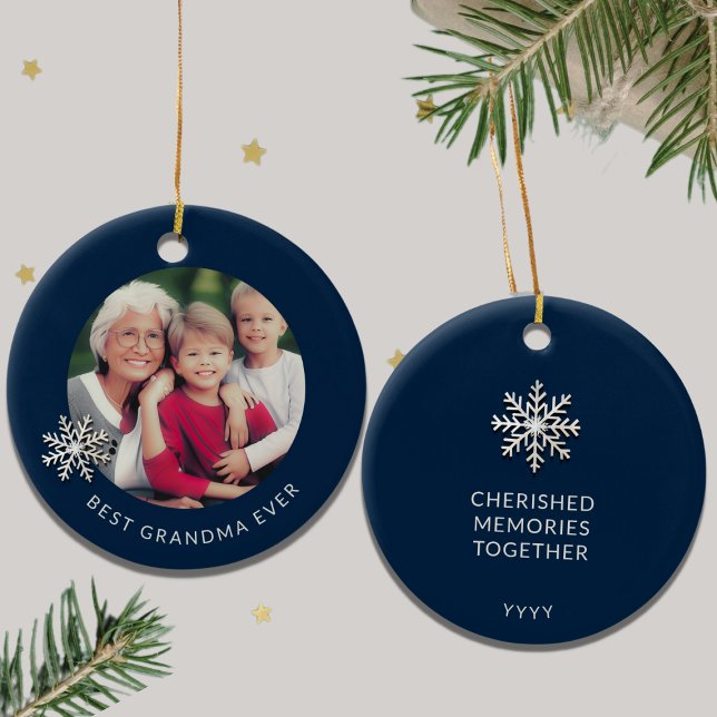 Best Grandma Ever Photo Ornament (Creator Uploaded)