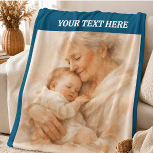 Best Grandma Ever Photo Personalised Grandparent Fleece Blanket