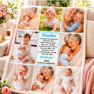Best Grandma Ever Photo Personalised Grandparent Fleece Blanket