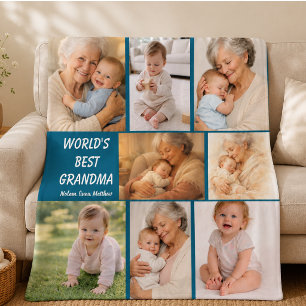 Best Grandma Ever Photo Personalised Grandparent Fleece Blanket