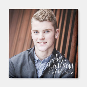 Best Grandma Ever Photo Typography Magnet