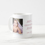 Best Grandma Ever Pink Birthday Two Photo Coffee Mug<br><div class="desc">Personalised pink best grandma ever 2 photo mug.</div>