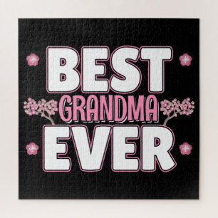 Best Grandma Ever - Pink Cherry Blossoms Jigsaw Puzzle