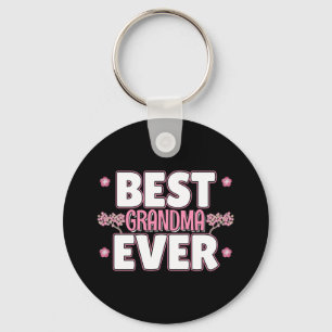 Best Grandma Ever - Pink Cherry Blossoms Key Ring