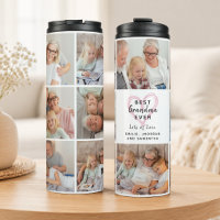 Best Grandma Ever Pink Heart Photo Collage Modern