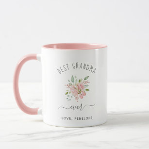 Best Grandma Ever   Pretty Elegant Pink Roses Mug