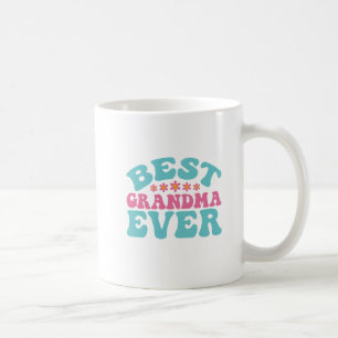 Best Grandma Ever Retro Blue and Pink Coffee Mug