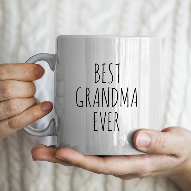 "Best Grandma Ever" Simple Modern Farmhouse Large Coffee Mug (Creator Uploaded)