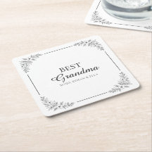 Best Grandma Ever Stylish Black & White Floral