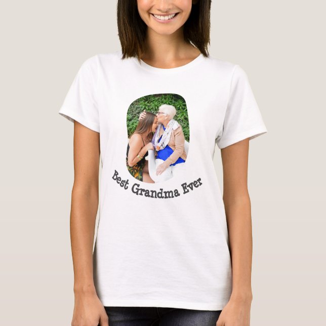 Best Grandma Ever upload your family photo T-Shirt (Front)