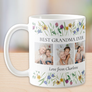 Best Grandma Ever Wildflower Photo  Coffee Mug