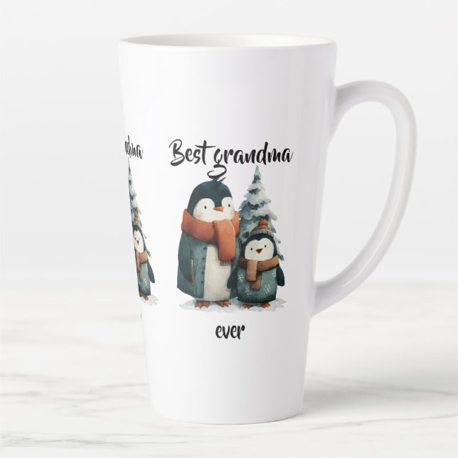 Best Grandma Ever Winter Penguins Latte Mug (Right)