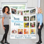 Best Grandma Family Photo Collage Fleece Blanket<br><div class="desc">Customise this soft fleece blanket with 12 square photos arranged in a grid collage layout. Add your message or custom caption along the bottom to finish off the extraordinary gift.</div>