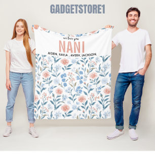 Best Grandma flower Ever   Happy Grandparents day Fleece Blanket