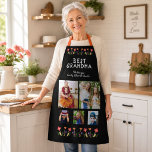 Best Grandma Flowers 5 Photo Collage Keepsake Apron<br><div class="desc">Cute Best Grandma Flowers Blue 5 Photo Collage Keepsake apron. Hand-drawn flowers in beautiful spring colours and 5 photos on a black background. Create your own personal gift for a grandmother for Mother`s Day,  birthday or Christmas and add your names and photos.</div>