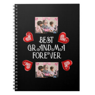 BEST GRANDMA FOREVER 2 PHOTOS SIMPLE BLACK NOTEBOOK