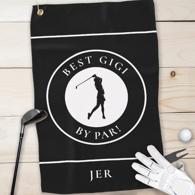 Best Grandma Gigi Golfer Monogram Sports Pro Black Golf Towel (Best Grandma Gigi Golfer Monogram Sports Pro Black Golf Towel)