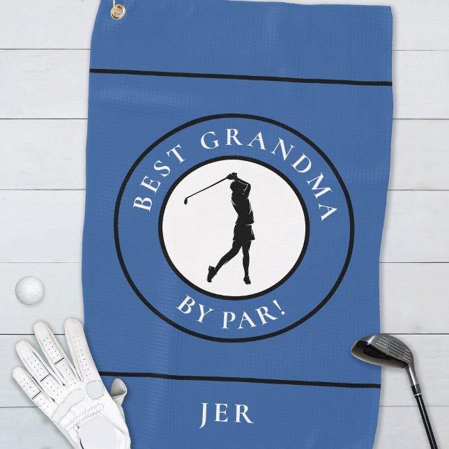 Best Grandma Golfer Monogrammed Sports Pro Blue Golf Towel (Best Grandma Golfer Monogrammed Sports Pro Blue Golf Towel)