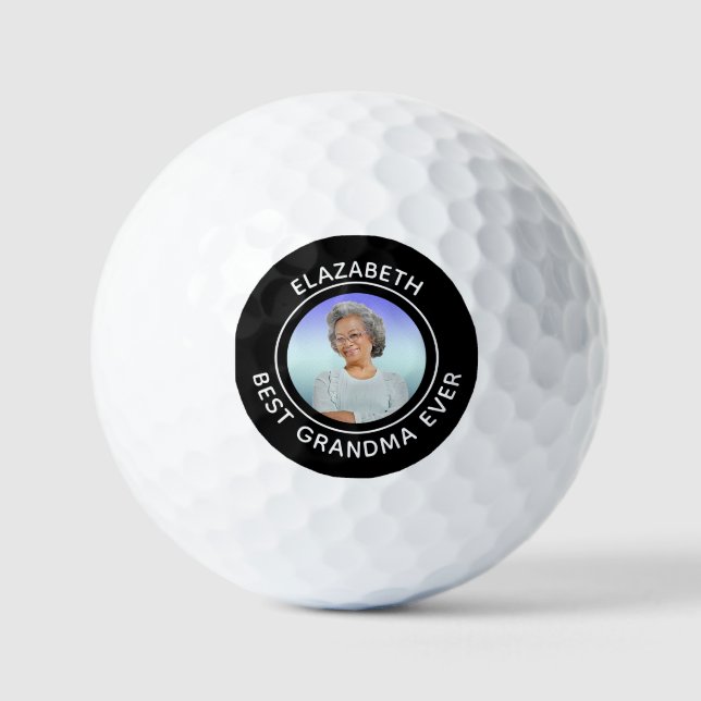 Best Grandma Grandmother Ever Photo Golfer Custom Golf Balls (Front)