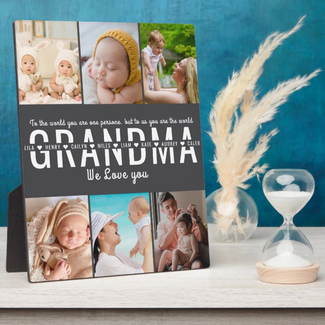 Best Grandma –  Grandparent's Day 6 photo Plaque (Side)