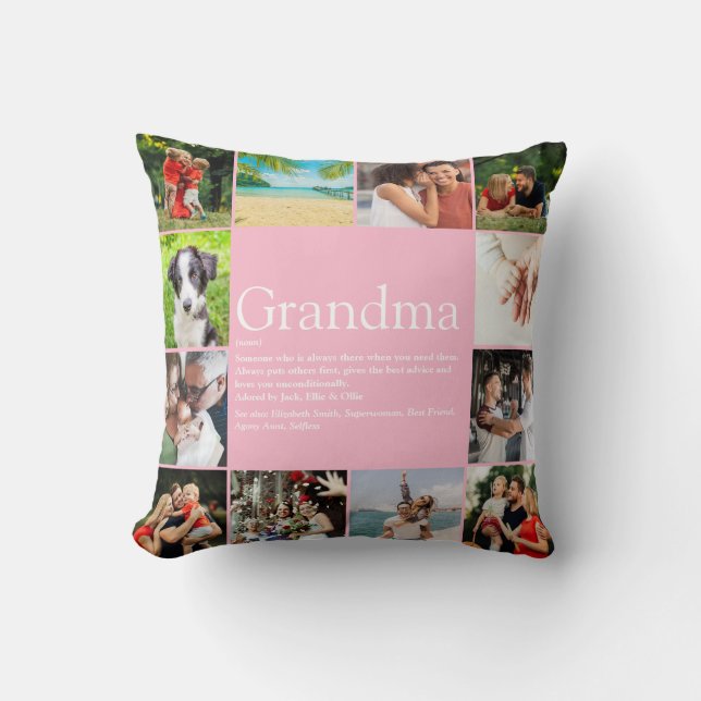 Best Grandma, Granny Definition 12 Photo Collage Cushion (Front)