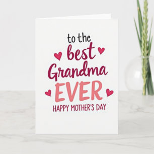 Best Grandma Hearts Day Card