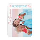 Best Grandma in the Universe - Coral & Blue Photo Magnet (Vertical)