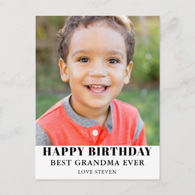 Best Grandma Photo Birthday  Postcard (Front)