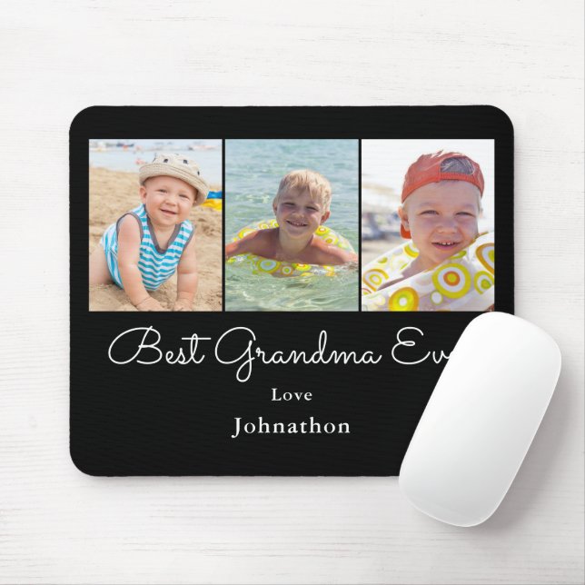 Best Grandma Photo Collage Mousepad (With Mouse)
