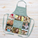 Best Grandma Photo Collage Sage Green Apron<br><div class="desc">A nice keepsake gift for the best grandma in the world. Personalise this photo collage apron with eight pictures of her grandchildren, children, other family members, pets, etc. Customise "World's Best Grandma" and whether she is called "Grandma, " "Nana, " "Abuela, " etc., and add her grandkid's names as a...</div>
