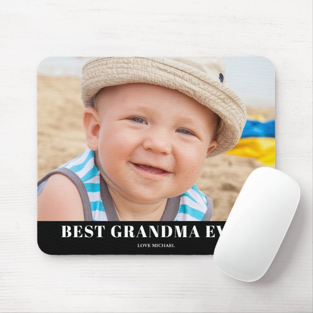 Best Grandma Photo Name  Mouse Pad (With Mouse)