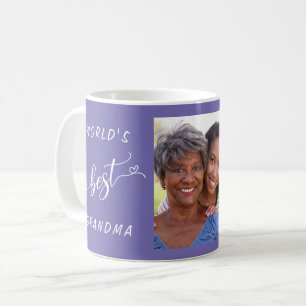 Best Grandma Purple Photo Coffee Mug