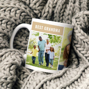 Best Grandma Tan Mothers Day Photo Collage Coffee Mug