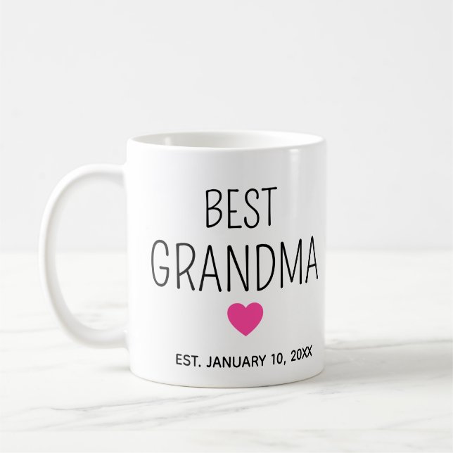 Best Grandma with established date Coffee Mug (Left)