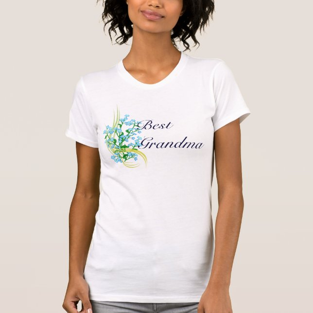 Best Grandma with Forget-me-nots T-Shirt (Front)