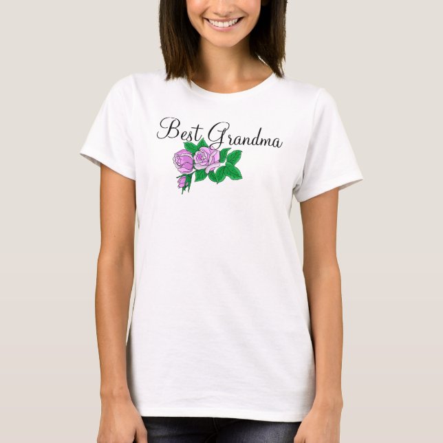 Best Grandma with Roses T-Shirt (Front)