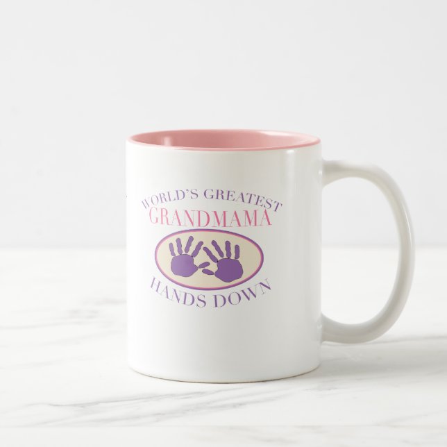 Best Grandmama Hands Down T-shirt Two-Tone Coffee Mug (Right)
