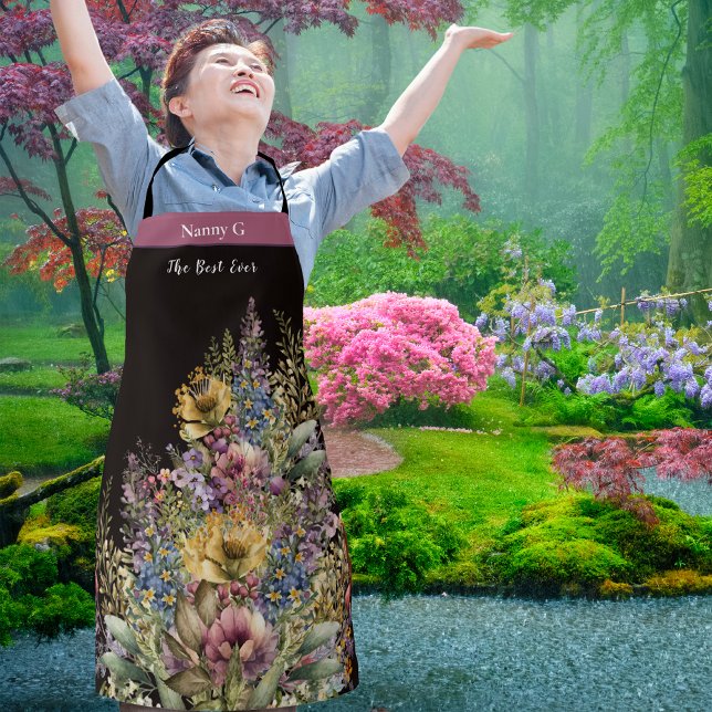 Best Grandmother Ever Floral Flower Angel Apron (Creator Uploaded)