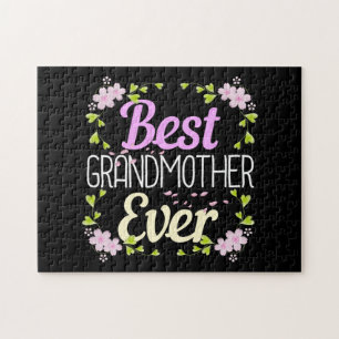 Best Grandmother Ever - Pink Floral Jigsaw Puzzle