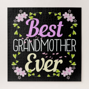 Best Grandmother Ever - Pink Floral Jigsaw Puzzle