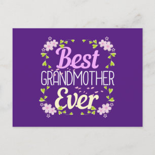 Best Grandmother Ever - Pink Floral Postcard
