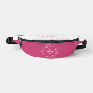 Best Grandmother Family Keepsake Grandkids Pink Bum Bags