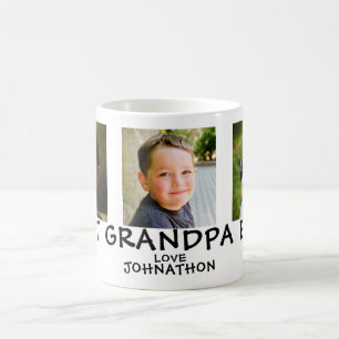 Best Grandpa 3 Photo Name Coffee Mug